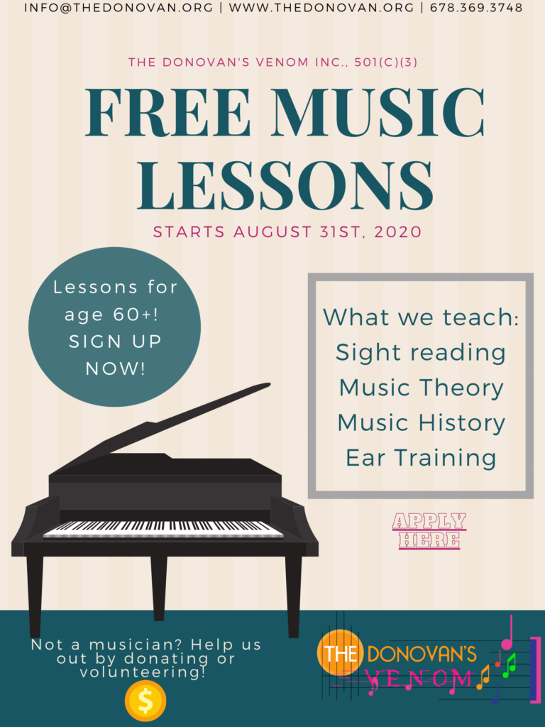 Free Music Lessons For Senior Citizens - The Donovan's Venom, INC. 501